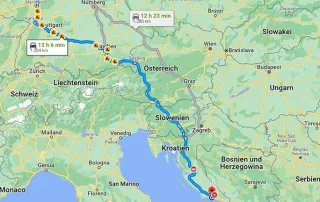 Der Kuriertransport des Monats April 2022 führt nach Kroatien.