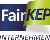 Das Logo zeigt die Zertifizierung der KDE Transport GmbH als FairKEP-Unternehmen.