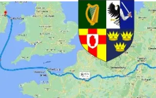 Die Karte zeigt die neue Route nach Irland nach dem Brexit.