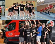 Die Collage zeigt verschiedene Szenen der Jugend des HC Erlangen, deren Hauptsponsor die KDE Transport GmbH seit vielen Jahren ist.