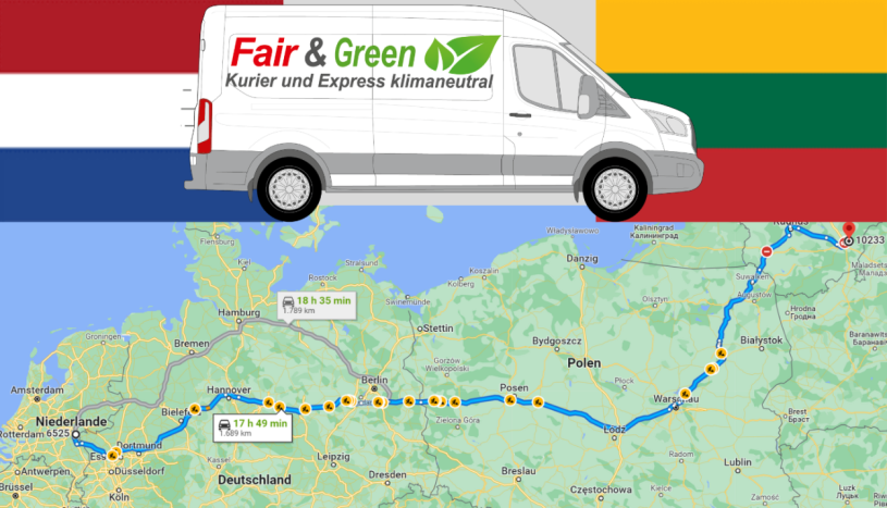 Unbenannt Die Grafik zeigt die Route des Transport des Monats im Oktober 2023. Es ging von den Niederlanden nach Polen.