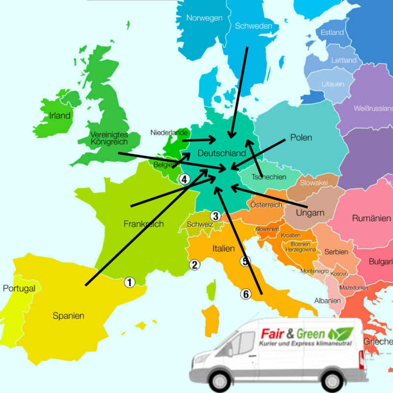 Januar Transport des Monats Die Grafik zeigt die europaweiten Sondertransporte der KDE Transport GmbH im Januar 2024.