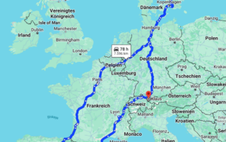 Die Route ist der Kuriertransport des Monats vom Februar 2024 der KDE Transport GmbH