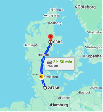 Die Karte zeigt die Route des Transports des Monats aus Oktober 2024 der KDE Transport GmbH.