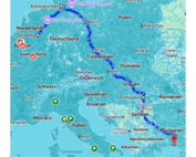 Karte zum Transport des Monats März 2025 der KDE Transport GmbH
