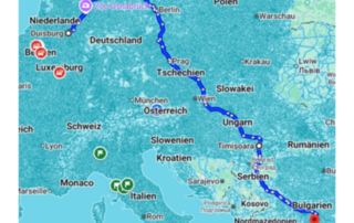 Karte zum Transport des Monats März 2025 der KDE Transport GmbH