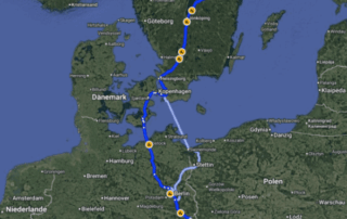 Das ist die Route des Transport des Monats April 2025 der KDE Transport GmbH