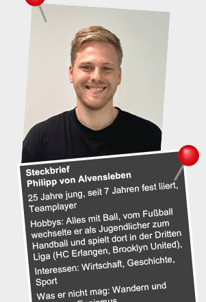 Philipp von Alvensleben hat seine Ausbildung bei der KDE Transport GmbH erfolgreich abgeschlossen und wird als Nachwuchsführungskraft mit einem Steckbrief vorgestellt.